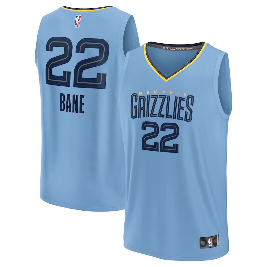 Men Memphis Grizzlies #22 Desmond Bane Fanatics Branded Light Blue Statement Edition 2022-23 Fast Break Replica Player NBA Jersey